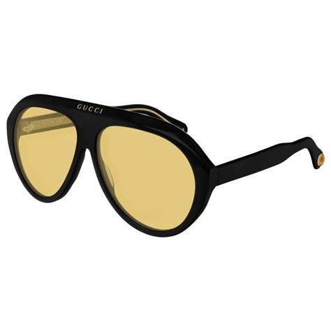 gucci sunglasses yellow lens|black frame yellow lens sunglasses.